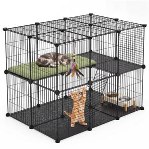 Advwin DIY Cat Cage Enclosure Pet Crate Rabbit Hutch Pet Scene Kitty Kennel