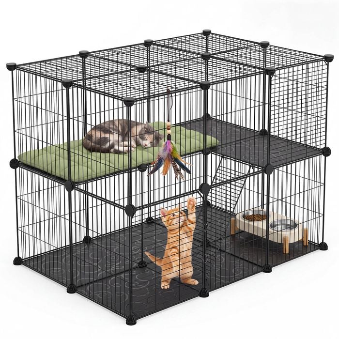 Advwin DIY Cat Cage Enclosure Pet Crate Rabbit Hutch Pet Scene Kitty Kennel