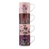 Ashdene Secret Garden Set of 4 Stackable Mugs - Pink