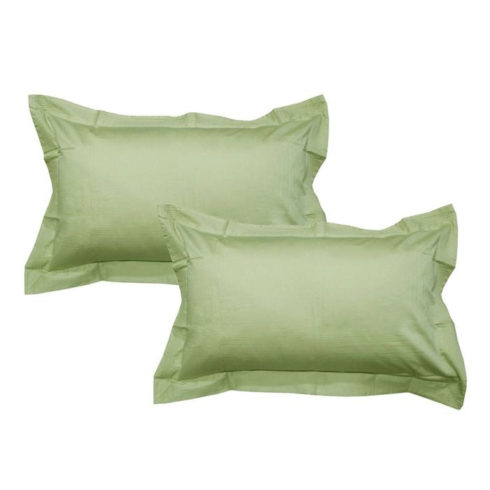 Bloomington Pair of 400TC Egyptian Cotton Sateen Supremo Aloe (Hay) Tailored Pillowcases 48 x 73 + 5cm