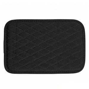 Catzon Car Center Console Cover Thin Leather Car Armrest Cover Cushion-black
