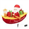 Santaco Christmas Inflatable Santa Boat Outdoor Yard Decoration