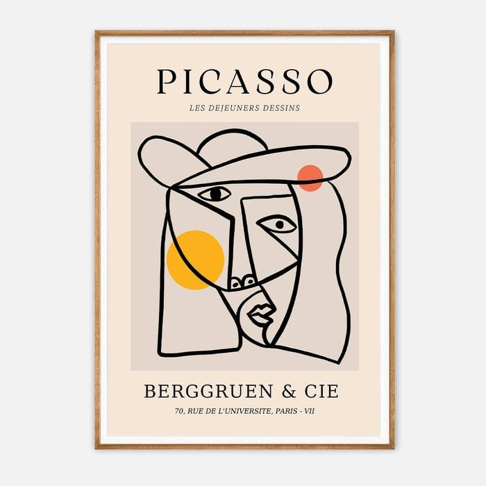Galrie Picasso's Les Dejeuners Dessins - Iconic Modernist Art Print for Home Decor, Wood Frame, A2 42 x 60cm (16 x 24inch)