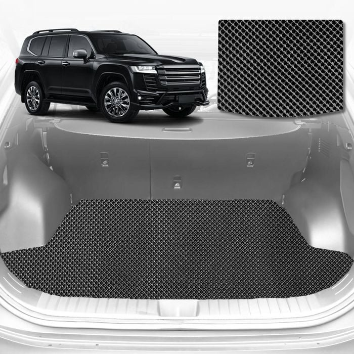 6D Diamond Car Boot Mat for Toyota LandCruiser 200 (Sahara)2012-2021-Cargo Mat-Black-Outback GT