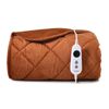 Dreamaker Haven Velvet Quilted Electric Heated Throw Blanket Rust 130x160cm | Overheat Protection & Auto-Off & Machine Washable
