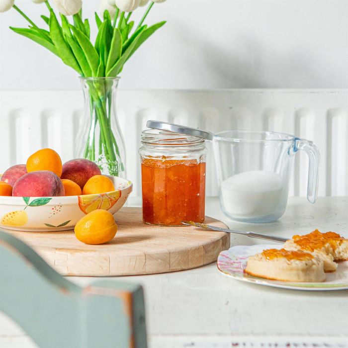 Argon Tableware 380ml Glass Jam Jars With Airtight Silver Lids - Set Of ...