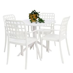FRANKIE 5PC ARMCHAIR SETTING - WHITE