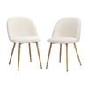 Oikiture 2x Dining Chairs Sherpa Wooden White