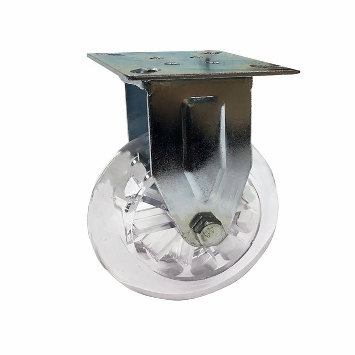 Easyroll 100mm 90kg Load Transparent Fixed Plate Castor