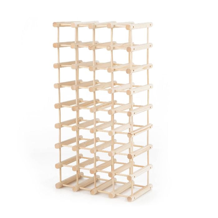 Costway Wooden Wine Rack Bottle Holder Wine Storage Shelf Natural