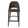 Durafurn 750mm High Charcoal Fabric Semifreddo Bar Stool with Black Beech Wood Legs
