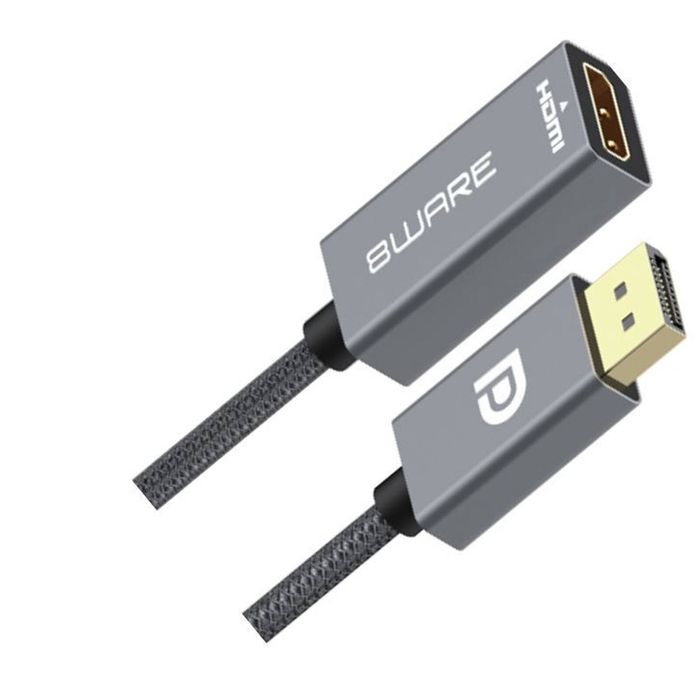 8Ware DisplayPort to HDMI Adapter – 15cm, 1080P – Gold-Plated for Clear Signal