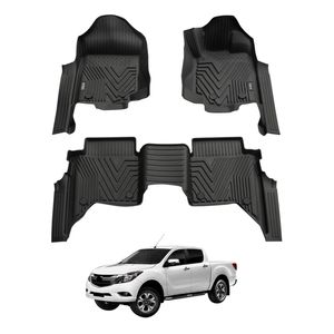AUSGO 5D Injection Car Floor Mats for Mazda BT-50 BT50 Dual Cab 2011-2020 All-Weather Floor Liners