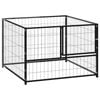 vidaXL Dog Kennel Black 100x100x70 cm Steel Puppy Enclosure Outdoor Dog Cage