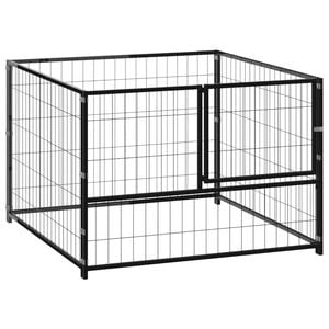 vidaXL Dog Kennel Black 100x100x70 cm Steel Puppy Enclosure Outdoor Dog Cage