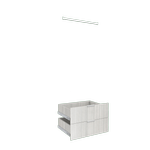 Lugna Mist 2 Drawer 1 Hangrail Insert Kit - Fits 750 x 580mm Cabinet Shell