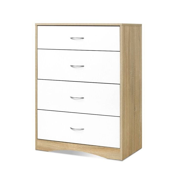 Artiss 4 Chest of Drawers Tallboy Dresser White Wood Cabinet