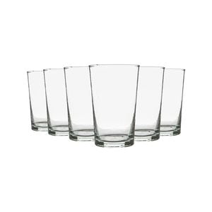 Meknes 325ml Highball Glasses - Hand-Blown Moroccan Recycled Water Juice Drinking Glasses - Clear Glass - Set of 6