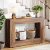 OAKORY 120cm Farmhouse Console Table with Storage Shelves Rustic Brown