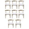 Sk Designer Living | Pack Of 8 | Replica Hans Wegner Elbow Chair Ch20 - White & Natural