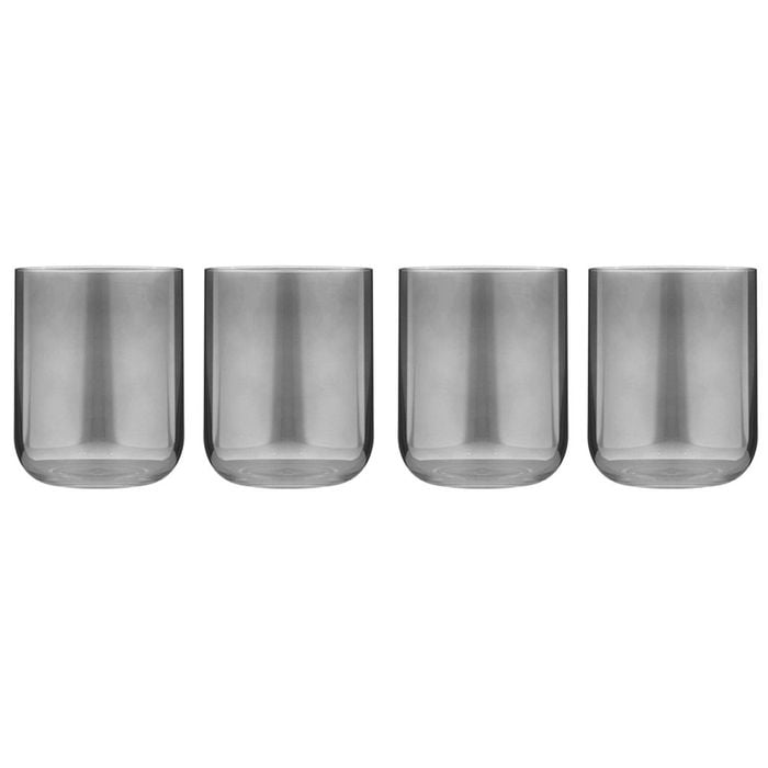 2x 2pc Tempa Verity Lowball Tumbler Drinking Glass Set - Smoke