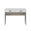 European Cabinetry White VJ Panel Oval Black Handles Odessa Desk