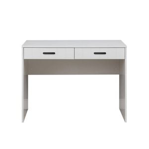 European Cabinetry White VJ Panel Oval Black Handles Odessa Desk