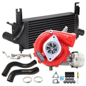 GEN1 High Flow Turbo With 75mm Intercooler & Hoses And Genuine Oil Feed Pipe For Nissan Pathfinder R51 YD25 2.5L 4 Bolts