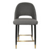 Durafurn 650mm High Anthracite Fabric Semifreddo Counter Stool with Black Metal Legs