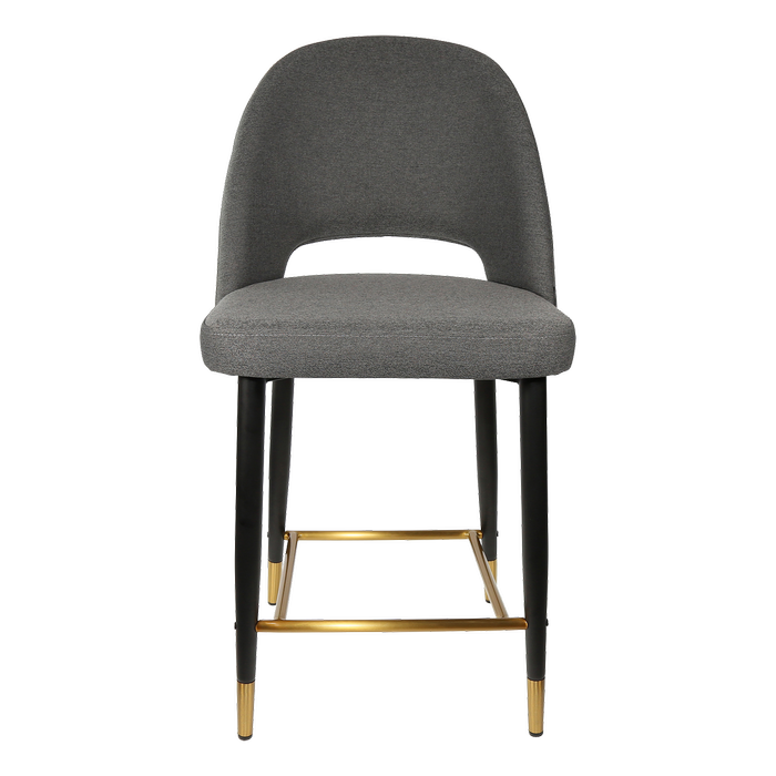 Durafurn 650mm High Anthracite Fabric Semifreddo Counter Stool with Black Metal Legs