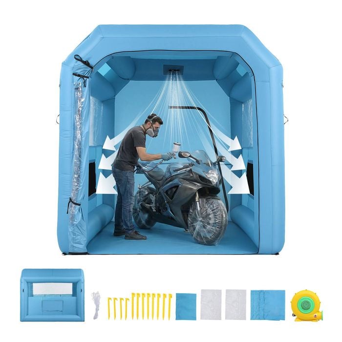 Giantz Inflatable Paint Booth 2.5X2.5X3M w 550W Blower Air Filter Spray Paint Tent for Car Furniture