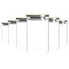 Argon Tableware Glass Storage Jars with Metal Lids - Silicone Seal - 1 Litre - Pack of 6