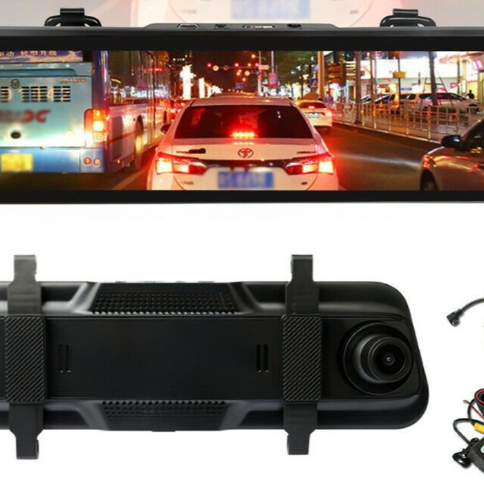 10" 1080p Touch Screen Rear View Mirror Car Dash Cam Reversing Recorder Camera