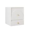 Bellos Living Faux Leather Bedside Table In White