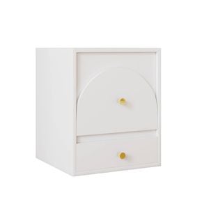Bellos Living Faux Leather Bedside Table In White