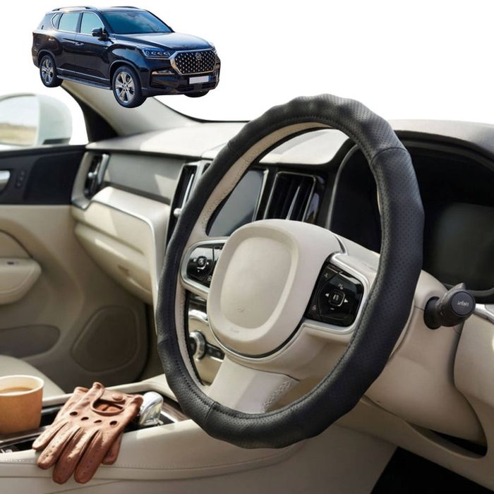 Australian Goose Steering Wheel Cover for KGM SsangYong Rexton 2017 - Current (Y290, Y400, Y450) Circle Black