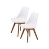 La Bella 2 Set White Retro Dining Cafe Chair Padded Seat