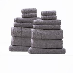 14pc Renee Taylor Aireys 650gsm Zero Twist Towel Set Nickel