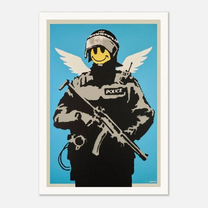 Galrie Banksy Flying Copper Art Print - Iconic 2003 Artwork on Museum-Quality Paper, Poster Only, 50 x 70cm (20 x 28inch)