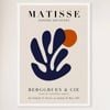 Galrie Elegant Papiers Découpés Matisse Print Navy Blue Coral for Sophisticated Décor, White Frame, A1 60 x 84cm (23 x 33inch)