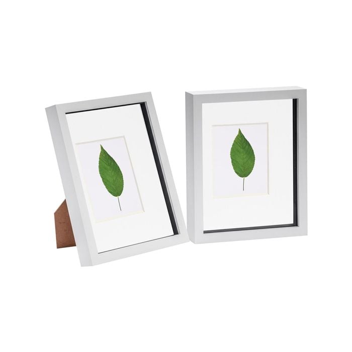 Nicola Spring 8" x 10" White 3D Box Photo Frames - 4" x 6" Mount - Pack of 2