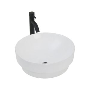 CIBO White Rise Round Semi Inset Ceramic Basin