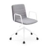 Sabia Baxter Pre-Assembled Grey Chair Upholstered Seat White Frame Desk Seating