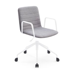 Sabia Baxter Pre-Assembled Grey Chair Upholstered Seat White Frame Desk Seating