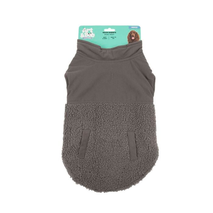 Art & Bob 40cm Grey Medium Sherpa Dog Vest