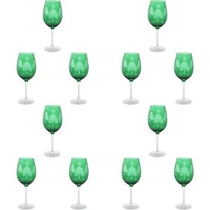 12PK LDV 9x23cm Wine Glass Emerald Home Christmas Decor - Green