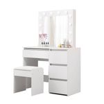 Levede LED Light Dressing Table and Stool White