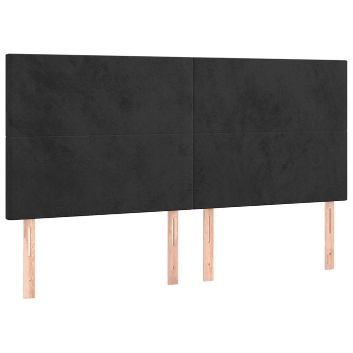 vidaXL 4x Headboards Black 80x5x78/88 cm Velvet Bedroom Bed Header Bedhead