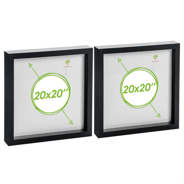 Nicola Spring Acrylic 3D Box Photo Frames - 20" x 20" - Pack of 2