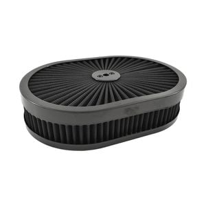 Extreme Air Cleaner Oval Assembly 11-3/8" x 2" Black Filter
